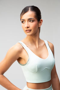 Wild Ribbed Bra - Cool Matcha