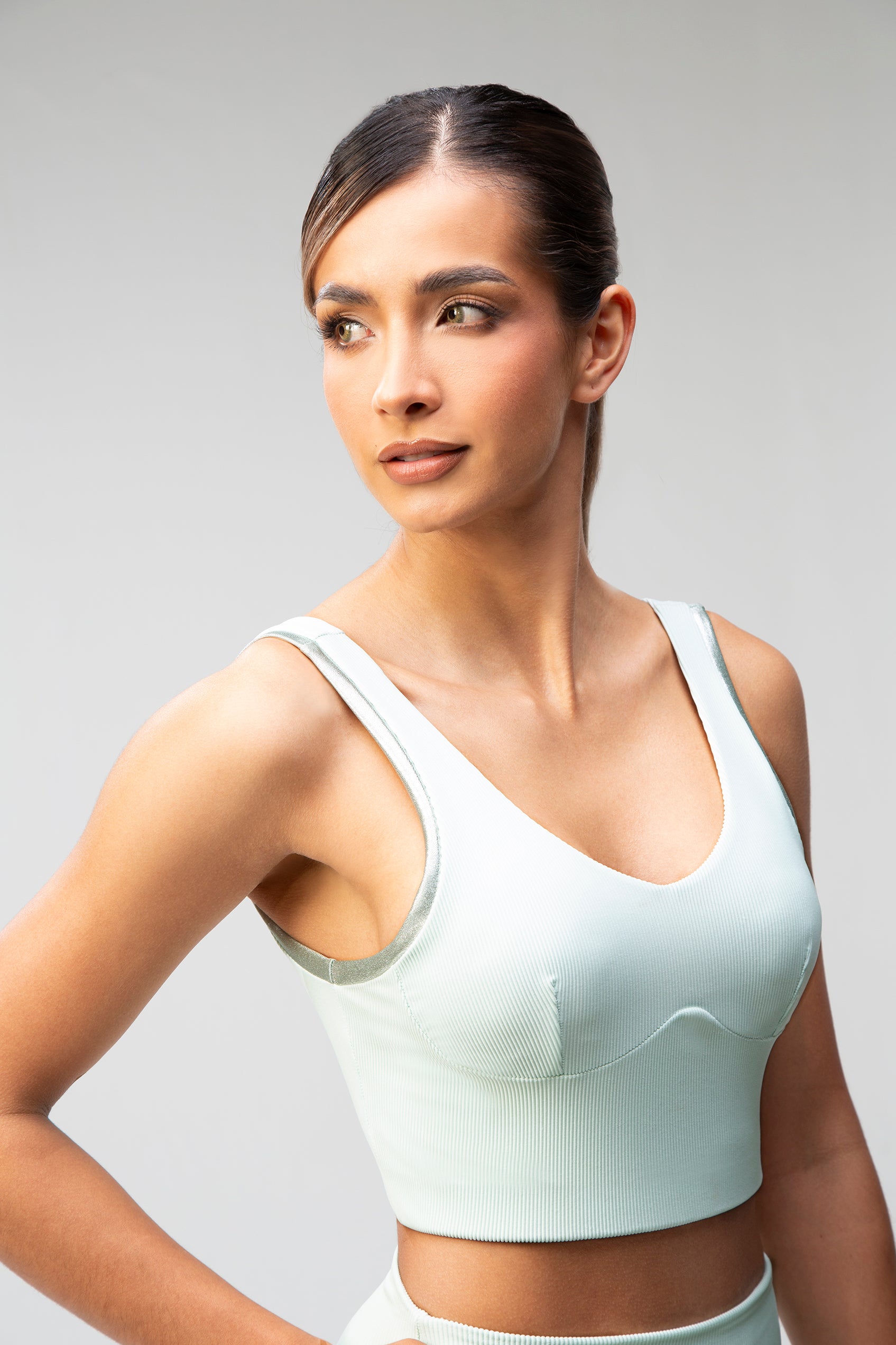 Wild Ribbed Bra - Cool Matcha