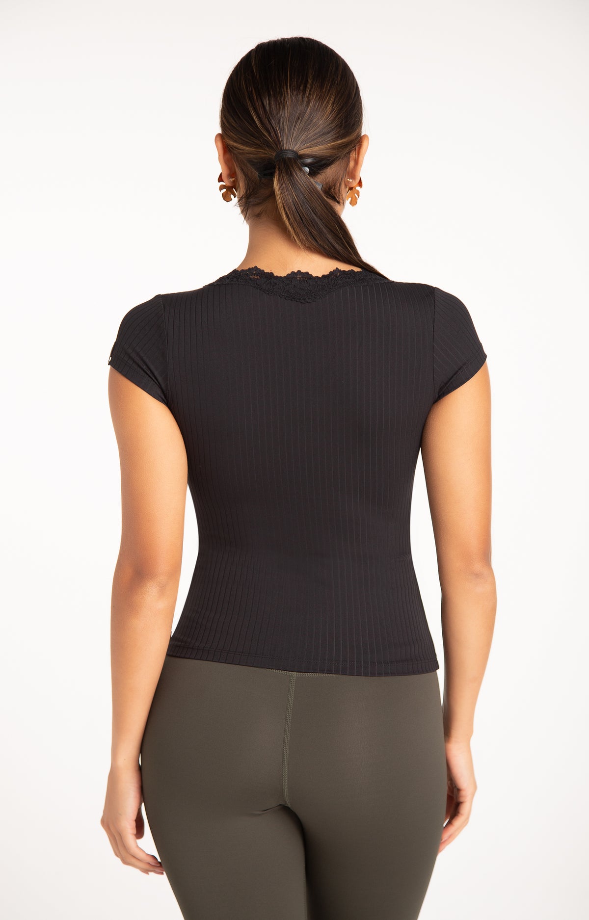 Bella Lace Tee - Black