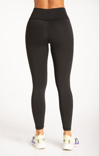 Luna Legging in Black - women's high waisted sculpting leggings, back view
