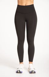 Luna Legging in Black - women's high waisted yoga leggings, front view