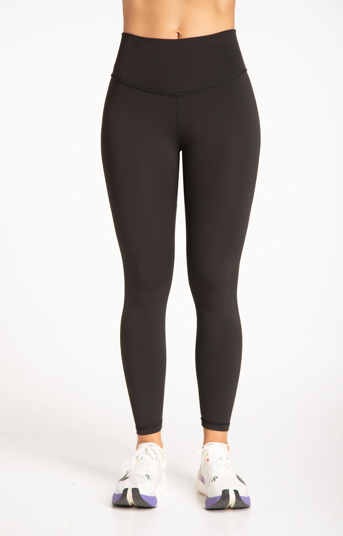 Luna Legging in Black - women's high waisted yoga leggings, front view