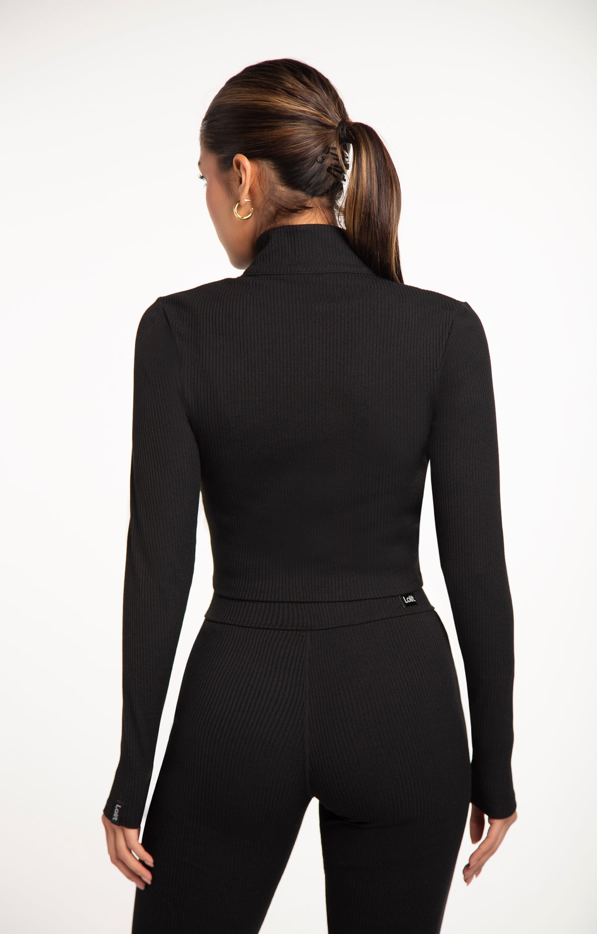 Ribbed Pant-Black