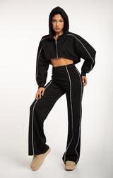 Monaco Cropped Hoodie - Black