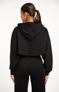 Monaco Cropped Hoodie - Black