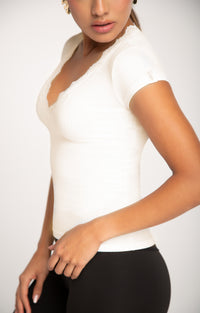 Bella Lace Tee - Ivory