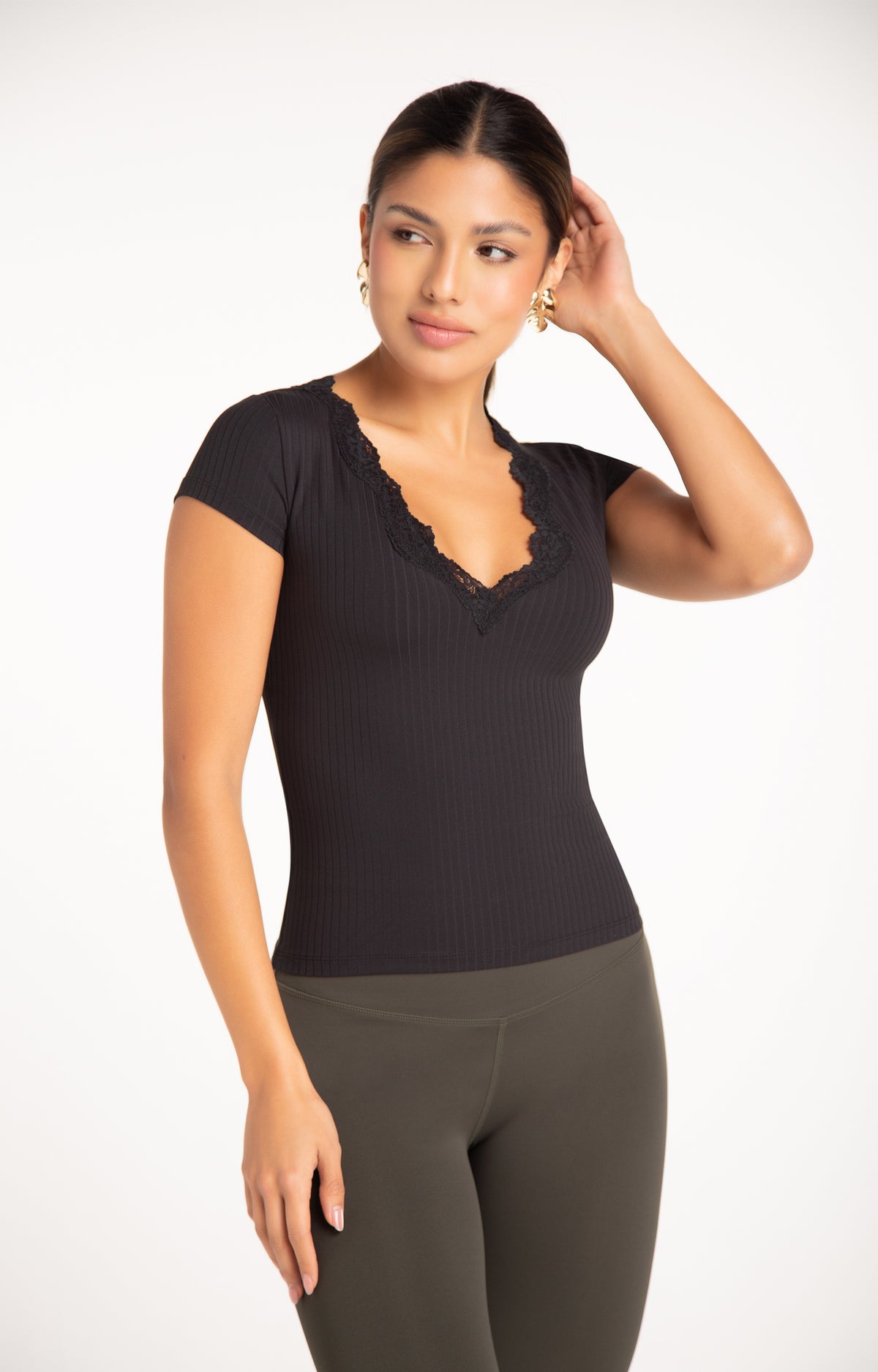 Bella Lace Tee - Black