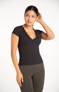 Bella Lace Tee - Black