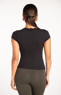Bella Lace Tee - Black